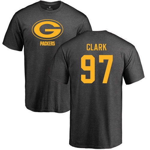 Men Green Bay Packers Ash #97 Clark Kenny One Color Nike NFL T Shirt->nfl t-shirts->Sports Accessory